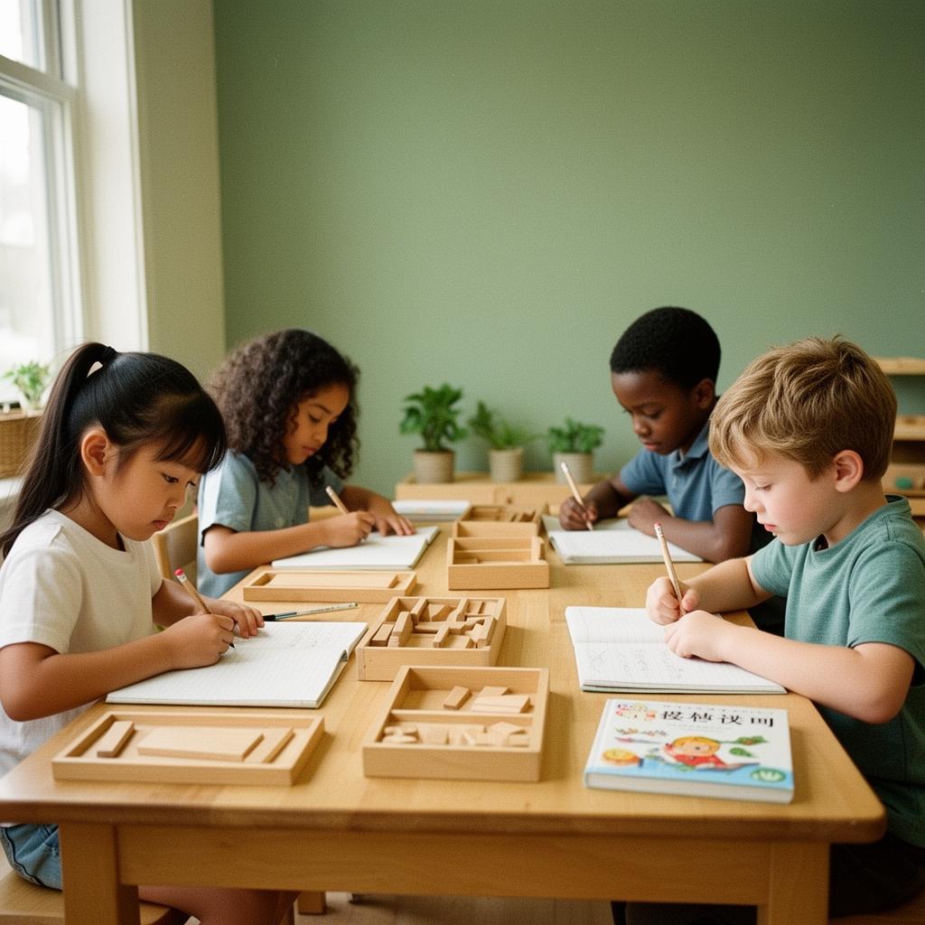 School-age children engaged in afternoon enrichment